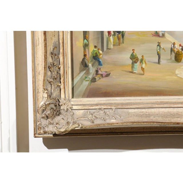 Cream Mid 19th Century Venetian Scene Oil Painting, Framed For Sale - Image 8 of 12
