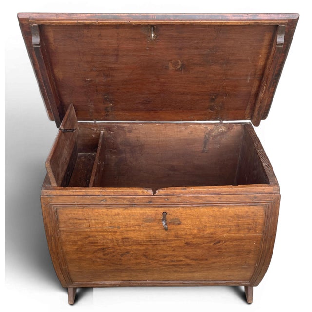 Antique Walnut and Oak Bombé Front Chest For Sale - Image 11 of 13