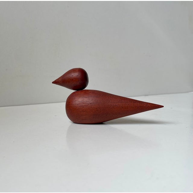 Brown Vintage Minimalist Danish Teak Bird Figurine, 1960s For Sale - Image 8 of 8