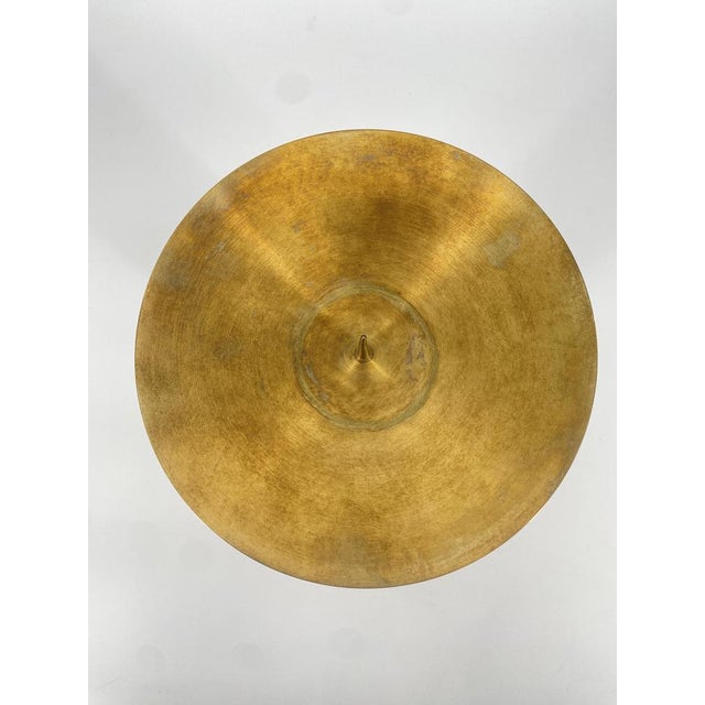 Gold Mid-Century Patterned Brass Candleholder, Germany For Sale - Image 8 of 11