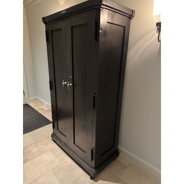 Vintage Gunmetal Steel Safe Cabinet For Sale - Image 4 of 12