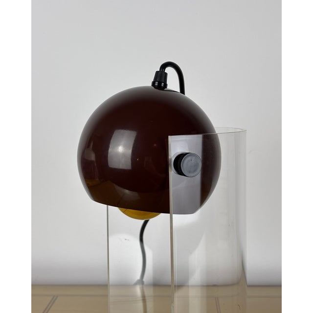 Space Age Brown Eyeball Spot Light with Acrylic Stand, 1970s For Sale - Image 12 of 18