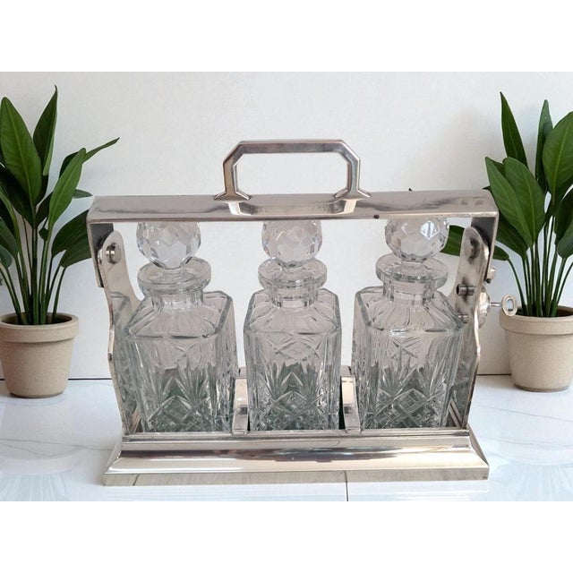 Antique Tantalus Silver Plated Decanters, 1880, Set of 4 For Sale - Image 4 of 18