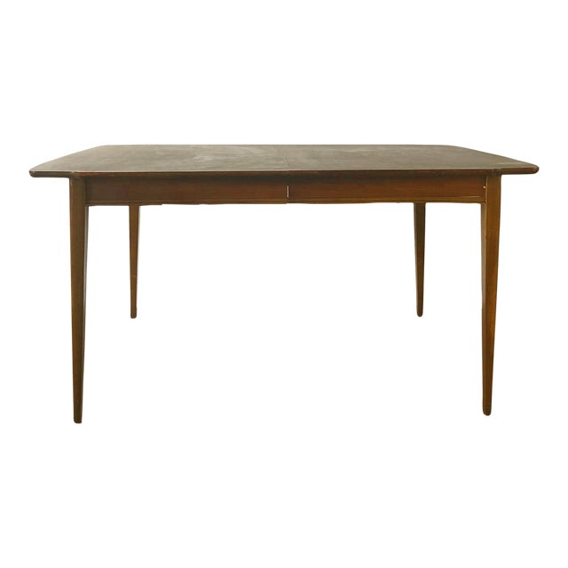 Mid Century Modern Dining Table With Three Leaves For Sale