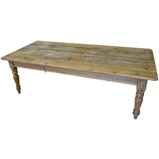 Late 19th Century Farm Table From Pine With Balustrade Legs For Sale