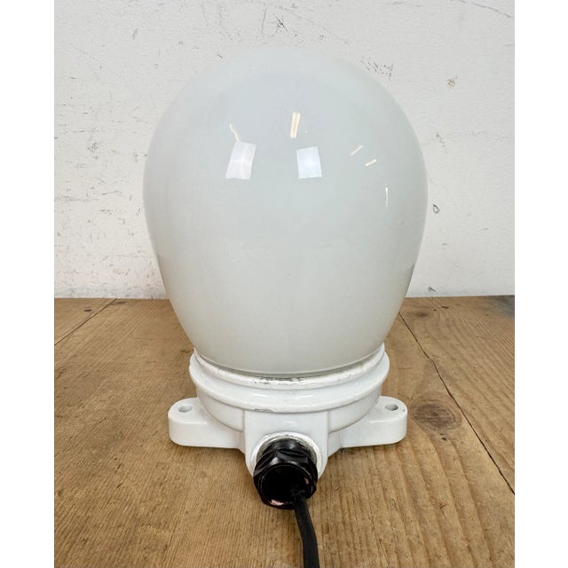 1960s Vintage Porcelain and Milk Glass Ceiling Light, 1960s For Sale - Image 5 of 14
