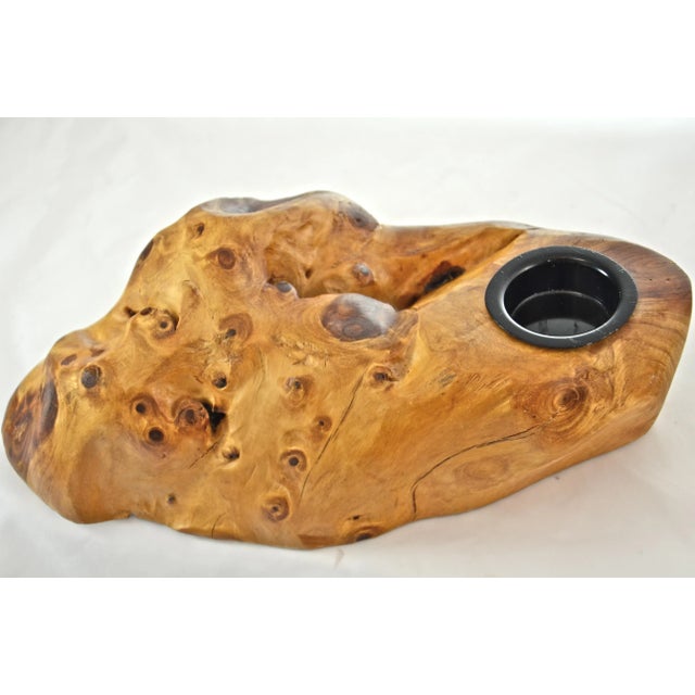 Natural Burl Knot Maple Candle Holder For Sale - Image 4 of 6