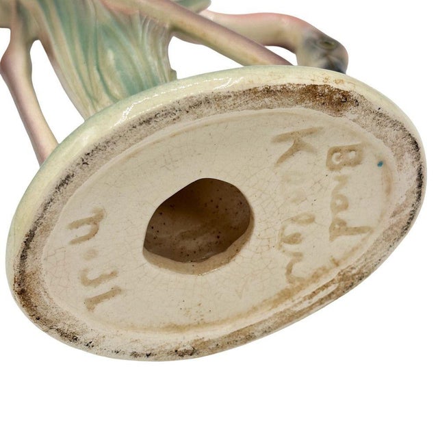 Ceramic 1950s Mid-Century Matching Pink Flamingo Ceramic Tabletop Vase Set by Brad Keeler, A Pair For Sale - Image 7 of 14