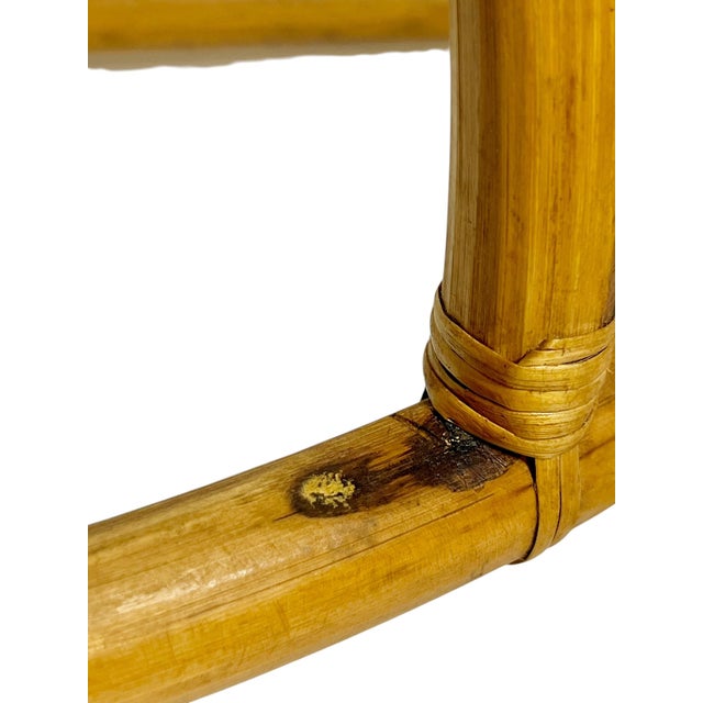 Vintage French Bamboo Rattan Dome Wall Rack | Wicker Coat & Hat Rack For Sale - Image 9 of 14