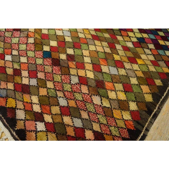 Traditional 1930s Multicolor Diamond Antique Jerusalem Rug 4'11" X 7' Handknotted Wool Carpet For Sale - Image 3 of 6