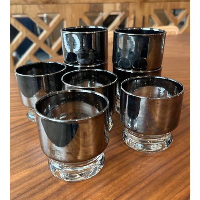 1960s MCM Dorothy Thorpe Style Chrome Fade Cocktail Glasses-Set of 8 For Sale In Houston - Image 6 of 8