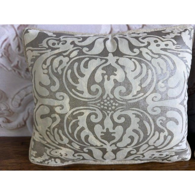 Baroque Italian Fortuny Damask Pillows, Couture Textile Art, Custom Made, New For Sale - Image 3 of 8