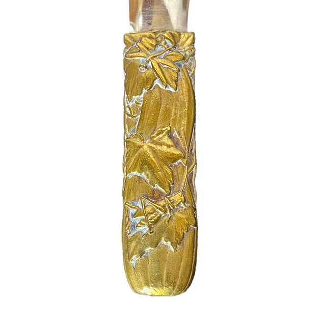 1900 - 1909 Antique Insect Theme Brass & Chrome Shoe Horn For Sale - Image 5 of 6
