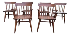 Mid 20th Century Mid Century Willet Solid Cherry Soundle Back Dining Chairs - Set of 6