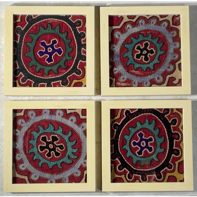 Set of Four Antique Suzani Wall Hanging For Sale - Image 12 of 12