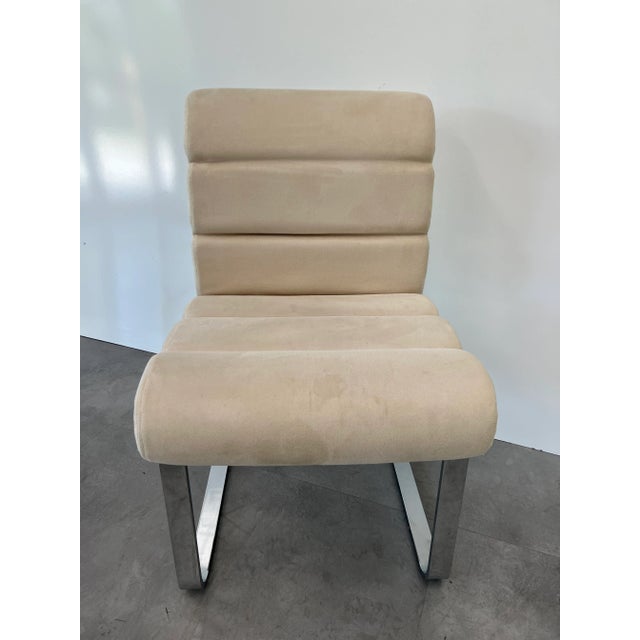 Pace Collection Mariani for Pace Laguna Italian Mid-Century Chrome Cantilever Dining Chairs - Set of 4 For Sale - Image 4 of 11