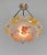 Edmond Dannhauser A nice French 1925 - 1935 art deco chandelier in nickel plated solid brass holding a bowl in enameled...