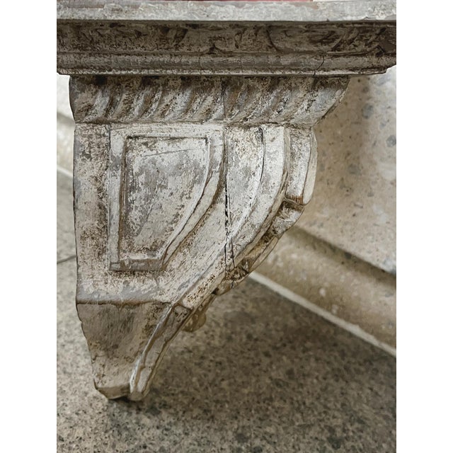 Antique White Painted Wood Wall Brackets - A Pair For Sale - Image 9 of 12