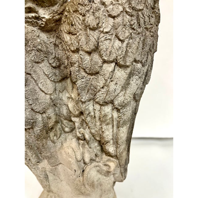 Sculpture Materials Vintage Concrete Angel Garden Statue For Sale - Image 7 of 12