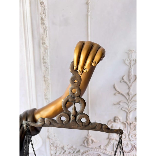 Monumental Bronze Lady Justice Statue Lady Themis Sculpture With Scales & Sword For Sale - Image 12 of 18