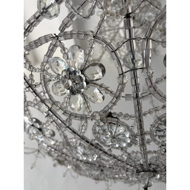 1920s 1920s Bows Maison Bagues Style Italian Beaded Crystal Chains Chandelier For Sale - Image 5 of 15