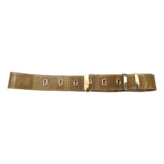 Vintage 1970s Signed Napier Goldtone Wide Mesh Belt For Sale