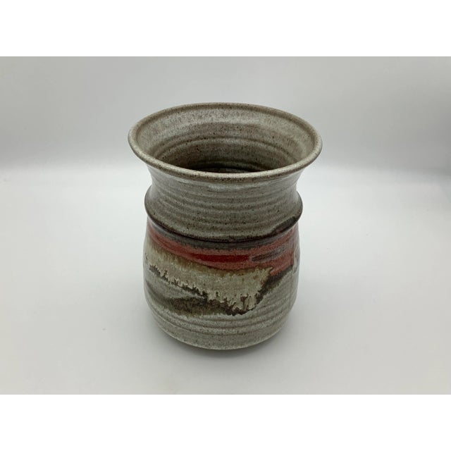 Mid 20th Century Vintage Stoneware Glazed Vase For Sale - Image 10 of 13