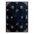 1930s Navy Blue Floral Traditional Shou Symbols Antique Chinese Peking Rug For Sale