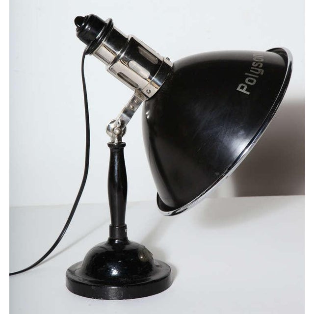 Large early 20th century Black and Silver articulating Polysonn-Lampe Health Spa Lamp. Featuring Nickel-Plated Brass,...