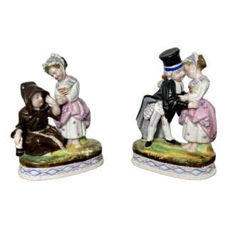 Victorian Continental Porcelain Figures, 1880s, Set of 2 For Sale