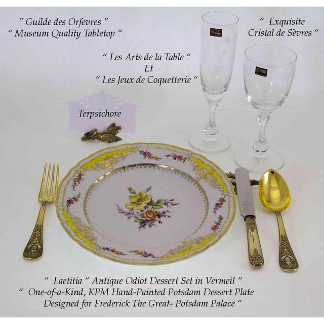 Sterling Silver Gilt 3-Piece Dessert Flatware Set, Late 19th Century Laetitia Pattern by Odiot France Finest For Sale - Image 17 of 18