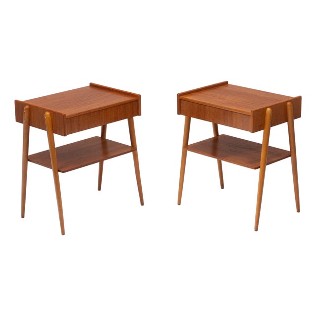 Mid-Century Swedish Teak Bedside Tables from Carlström & Co, 1960s, Set of 2 For Sale
