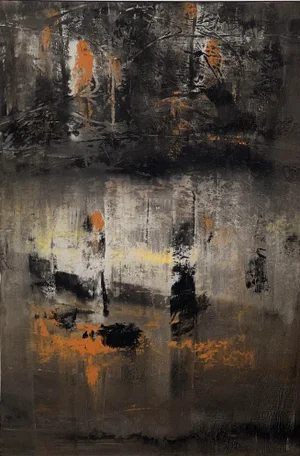 "Night at the Zoo" Contemporary Abstract Acrylic Painting by Nina Weintraub