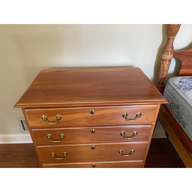 Pair of Harden Solid Cherry 4-Drawer Georgian Chests – Bachelor Chests / Nightstands For Sale - Image 10 of 18