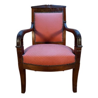 Empire Armchair in Mahogany with Saber Legs For Sale