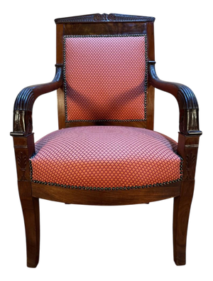 Empire Armchair in Mahogany with Saber Legs
