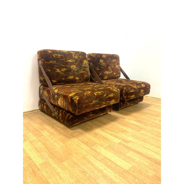 Mid-Century Modern Vintage Lounge Chairs, Former Czechoslovakia, 1970s, Set of 2 For Sale - Image 3 of 15