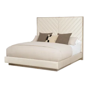 Chevron Tufted Upholstered King Bed
