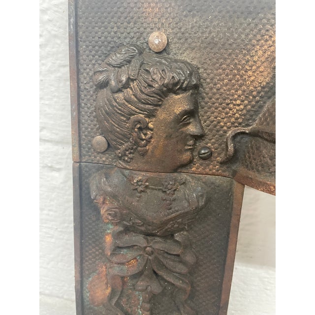 Black 19th-Century Fischer-Leaf Co. Cast Iron Fireplace Summer Cover – Demopolis, Al Estate 27"h X 20.5w" For Sale - Image 8 of 13