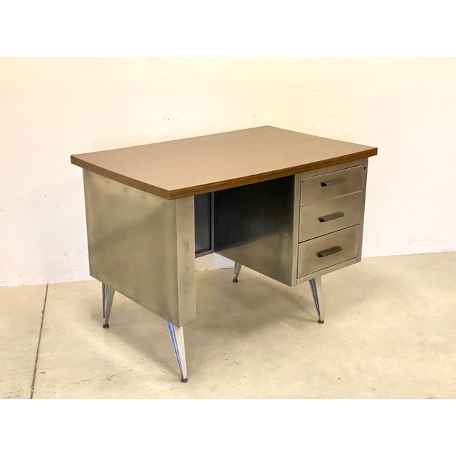70s desk in steel and iron, formica top
