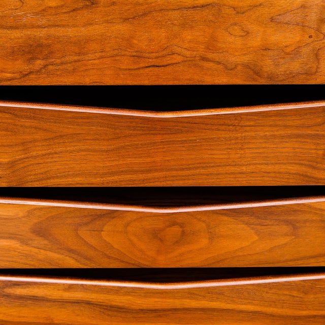 Restored 1960s Helen Hobey Mid Century Modern Walnut Highboy Dresser, Attributed For Sale In Los Angeles - Image 6 of 15