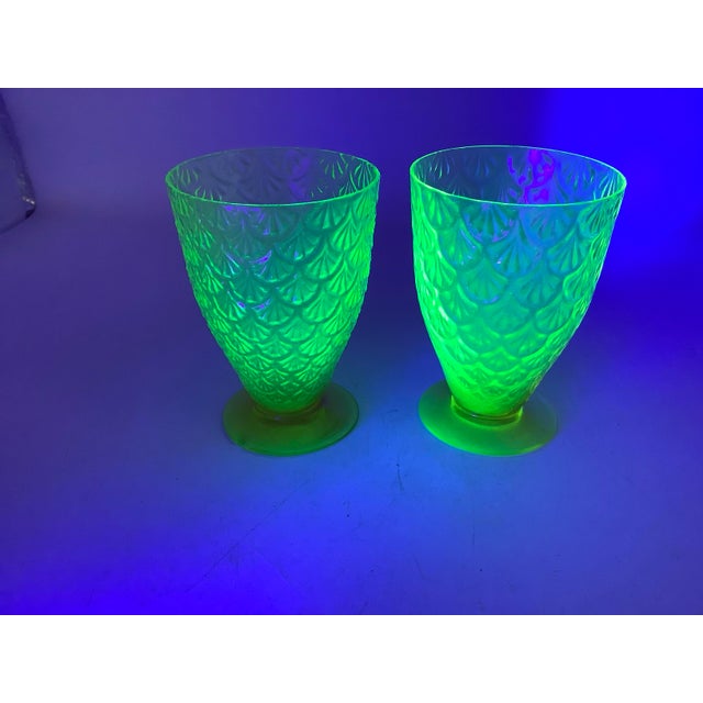 Early 20th Century Yellow Uranium Glass Set 2pc For Sale - Image 9 of 9