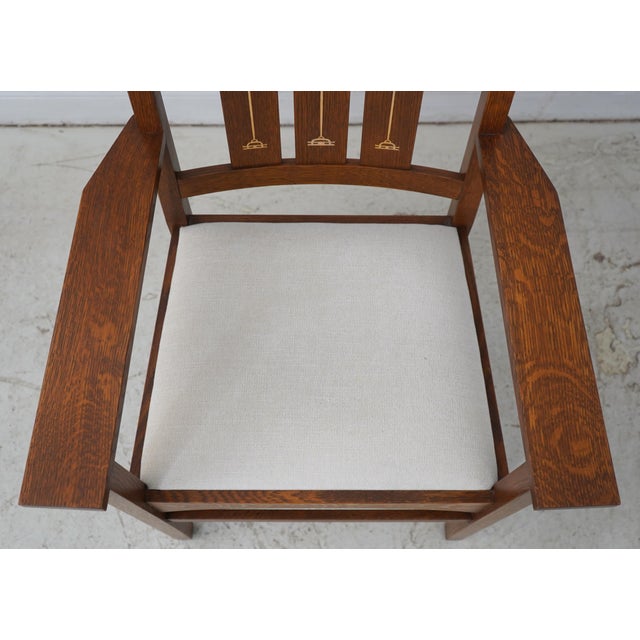 Wood Set of 6 Stickley Harvey Ellis Mission Oak Dining Room Chairs For Sale - Image 7 of 18