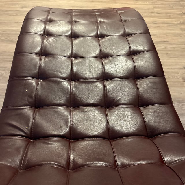 Roche Bobois “Dolce” Chaise in a Distressed Brown Having Aluminum Legs. For Sale - Image 12 of 12