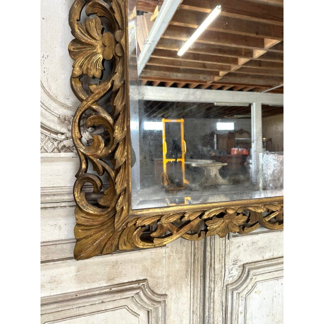 Wood Antique Carved Mirror, 19th Century For Sale - Image 7 of 11