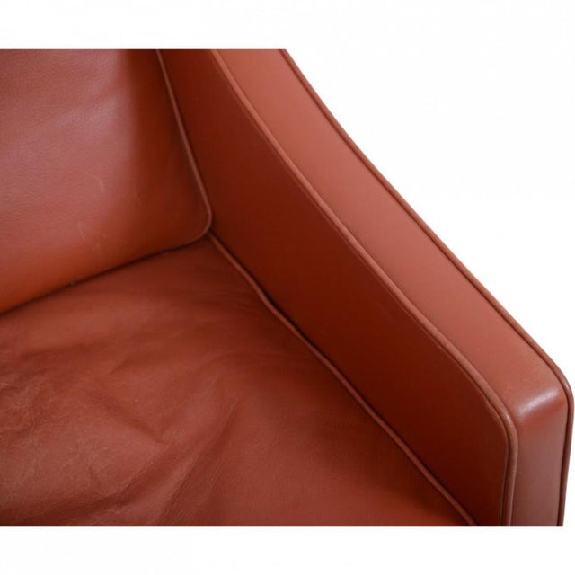 Animal Skin 2204 Wing Chair in Cognac Leather by Børge Mogensen, 1990s For Sale - Image 7 of 18