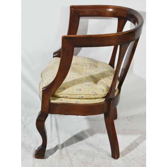 Henredon Empire Style Mahogany Barrel Back Arm Chair Att. Henredon For Sale - Image 4 of 7