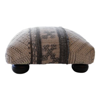 Authentic Vintage Tribal Linen Foot Stool For Sale