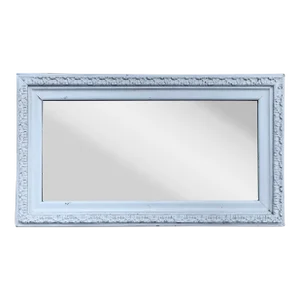 Rustic Antique White Mid 19th Century Victorian Farmhouse Mirror