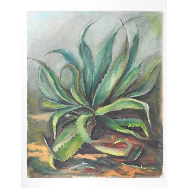 Modern Vintage Mid 20th Century Modernist Agave Painting For Sale - Image 3 of 3